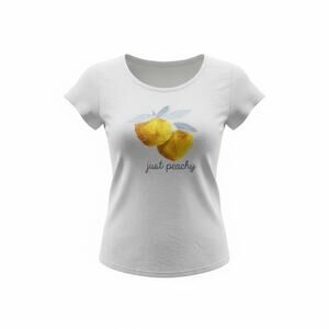 LC Lauren Conrad Just Peachy Graphic Tee Women’s XS 0-2 White Sequin Accent